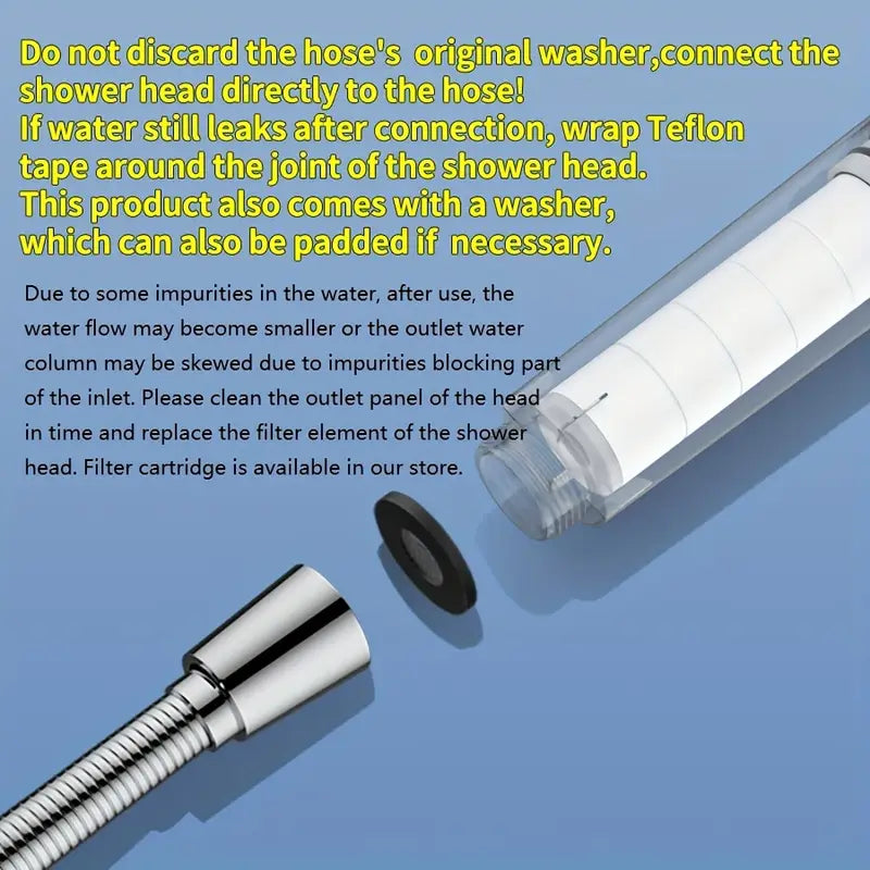 π₯ CrystalFlowq Lux 1 Booster Filter Shower Head, Three-speed Adjustment Super-pressurized Household Shower Faucet, Head Adjustable Angle Shower, Bathroom Accessories