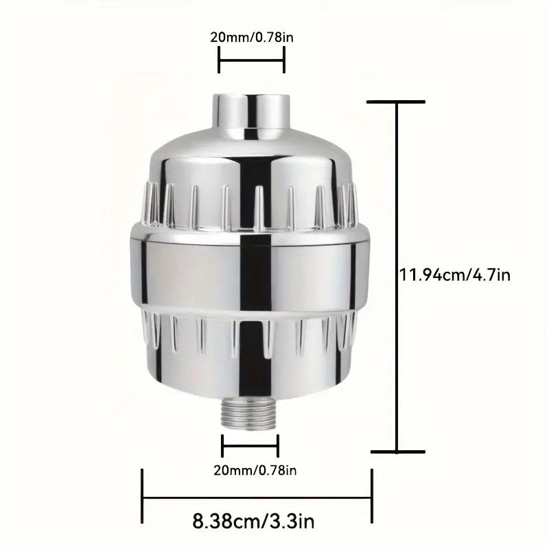 CrystalFlowQ 20-Stages Filter Shower Head Filter, Bathroom Shower Head Filter, Removes Residual Chlorine and impurities, Prevents Showerhead Clogging