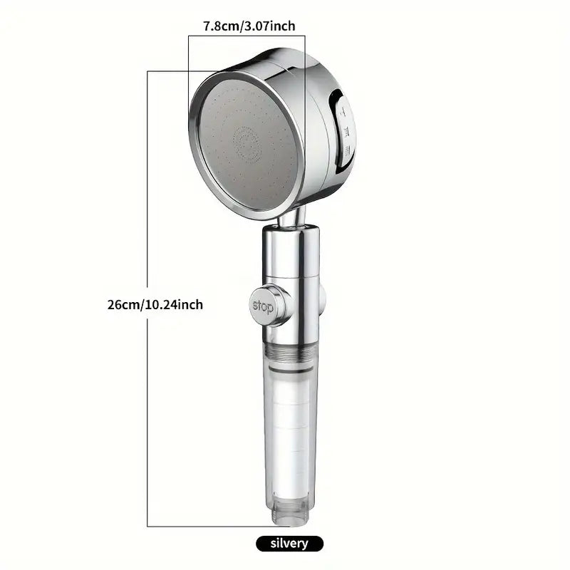 π₯ CrystalFlowq Lux 1 Booster Filter Shower Head, Three-speed Adjustment Super-pressurized Household Shower Faucet, Head Adjustable Angle Shower, Bathroom Accessories