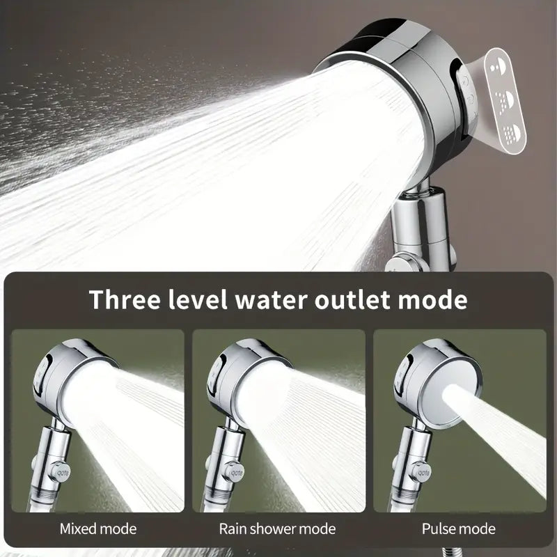 π₯ CrystalFlowq Lux 1 Booster Filter Shower Head, Three-speed Adjustment Super-pressurized Household Shower Faucet, Head Adjustable Angle Shower, Bathroom Accessories