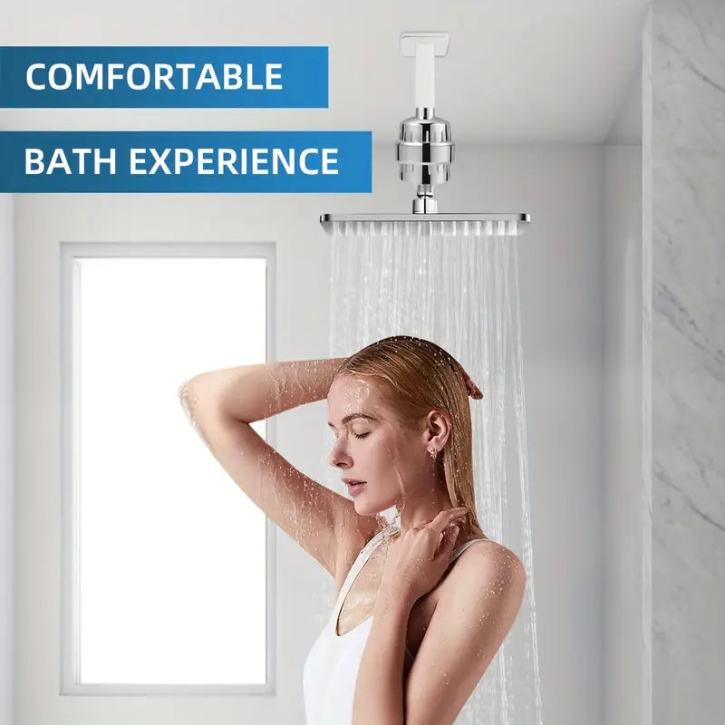 CrystalFlowQ 20-Stages Filter Shower Head Filter, Bathroom Shower Head Filter, Removes Residual Chlorine and impurities, Prevents Showerhead Clogging
