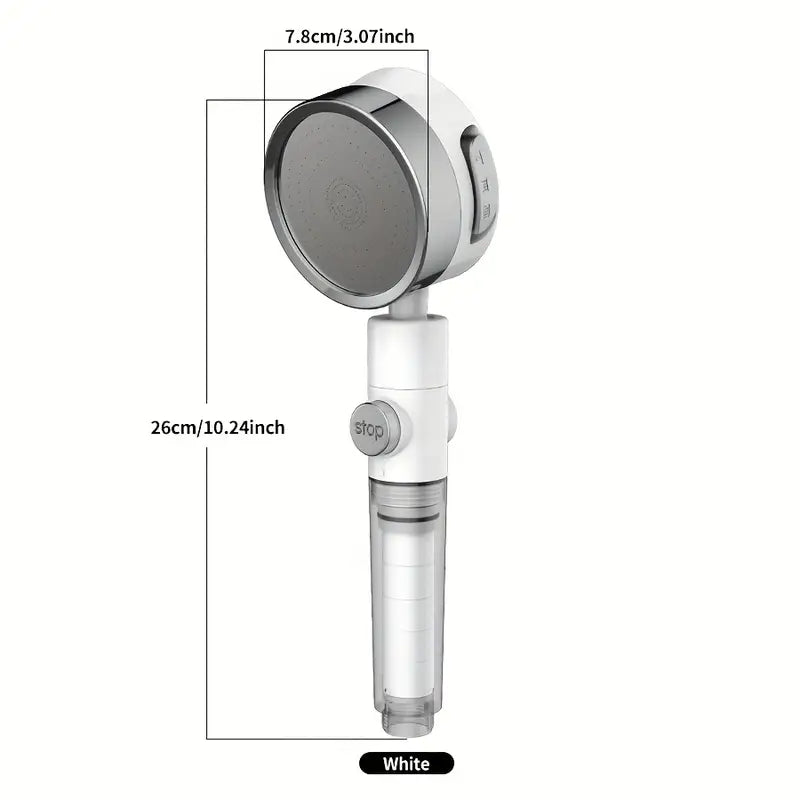 π₯ CrystalFlowq Lux 1 Booster Filter Shower Head, Three-speed Adjustment Super-pressurized Household Shower Faucet, Head Adjustable Angle Shower, Bathroom Accessories
