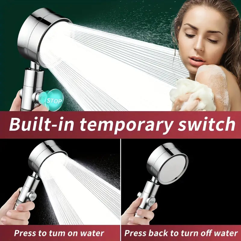🔥 رأس دش CrystalFlowq Lux 1 Booster Filter، صنبور دش منزلي فائق الضغط بضبط ثلاث سرعات، رأس دش بزاوية قابلة للتعديل، ملحقات الحمام